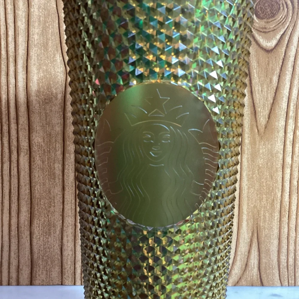 Starbucks Disney 50th Anniversary Gold Diamond Tumbler with Straw